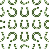 Irish holiday St Patrick day, seamless horseshoes vector