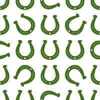 Irish holiday St Patrick day, seamless horseshoes vector