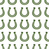 Irish holiday St Patrick day, seamless horseshoes vector