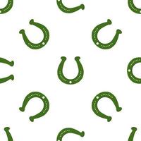 Irish holiday St Patrick day, seamless horseshoes vector