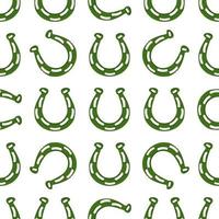 Irish holiday St Patrick day, seamless horseshoes vector