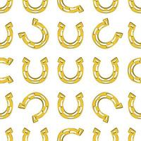 Irish holiday St Patrick day, seamless horseshoes vector