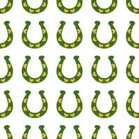 Irish holiday St Patrick day, seamless horseshoes vector