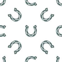 Irish holiday St Patrick day, seamless horseshoes vector