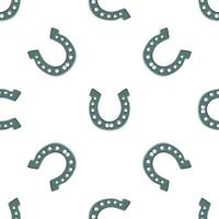 Irish holiday St Patrick day, seamless horseshoes vector