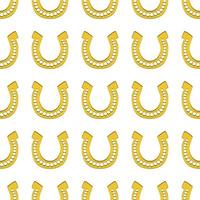 Irish holiday St Patrick day, seamless horseshoes vector