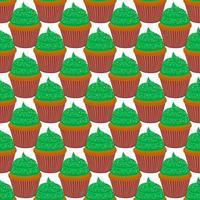 Irish holiday St Patrick day, seamless green muffins vector