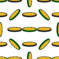 Irish holiday St Patrick day, seamless pot of coins vector