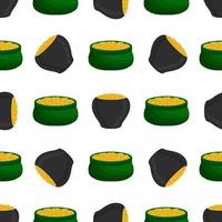 Irish holiday St Patrick day, seamless pot of coins vector