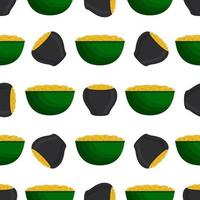 Irish holiday St Patrick day, seamless pot of coins vector