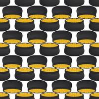 Irish holiday St Patrick day, seamless pot of coins vector