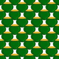 Irish holiday St Patrick day, seamless pot of coins vector