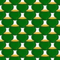 Irish holiday St Patrick day, seamless pot of coins vector