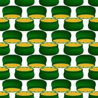 Irish holiday St Patrick day, seamless pot of coins vector