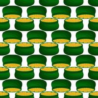 Irish holiday St Patrick day, seamless pot of coins vector