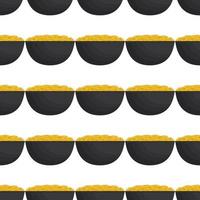 Irish holiday St Patrick day, seamless pot of coins vector