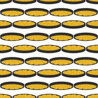 Irish holiday St Patrick day, seamless pot of coins vector