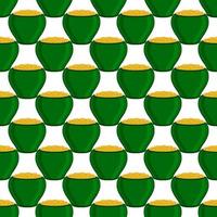 Irish holiday St Patrick day, seamless pot of coins vector