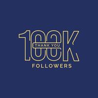 Thank You 100000 Followers Vector Template Design Illustration