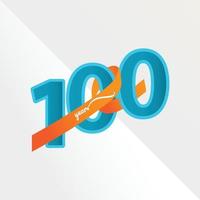 Ilustración de diseño de plantilla de vector de celebración de aniversario de 100 años