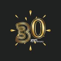 Ilustración de diseño de plantilla de vector de celebración de aniversario de 30 años