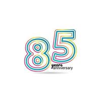 85 Years Anniversary Celebration Vector Template Design Illustration