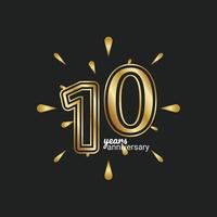 Ilustración de diseño de plantilla de vector de celebración de aniversario de 10 años