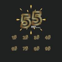 55 Years Anniversary Celebration Vector Template Design Illustration