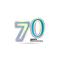 70 Years Anniversary Celebration Vector Template Design Illustration