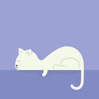 lindo gato posa para dormir. ilustración vectorial vector