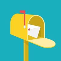 Mail box. sign flat design. vector illustration