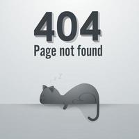 404 Page not found. concept of cat sleeping poses. vector illustration