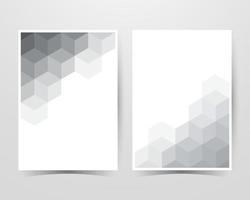 Abstract hexagon background, gray pattern, template A4 layout. vector