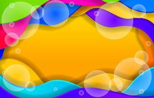 Abstract Colorful Wave Paperart Style Background vector