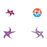 Set Star Fish Logo Template vector