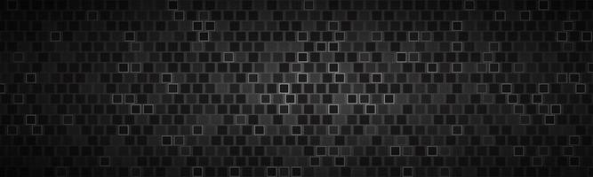 Dark widescreen banner with squares vector