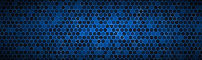 Blue widescreen banner with circles vector