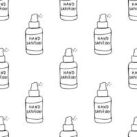 Seamless pattern made from hand drawn sanitizer bottle illustration vector