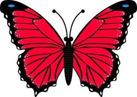 mariposa. un simple dibujo de un insecto con alas rojas. vector