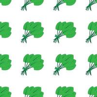 Seamless pattern from bunch of spinach vector