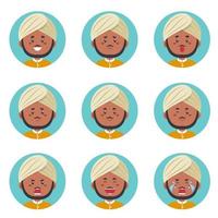 Indian Avatar With Various Expression vector