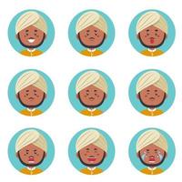 Indian Avatar With Various Expression vector