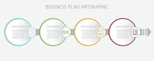 4 step of modern business connection plan infographic vector