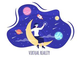 Ilustración de vector de realidad virtual de juego de gafas vr
