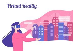 VR Glasses Game Virtual Reality Vector Illustration