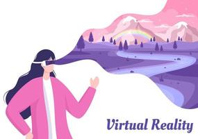 VR Glasses Game Virtual Reality Vector Illustration