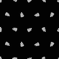 monstera seamless pattern black and white background vector