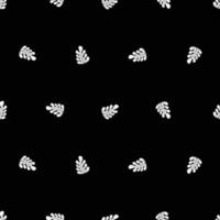 monstera seamless pattern black and white background vector