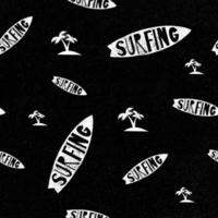 surfing board seamless pattern black and white background vector