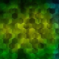 Light Green vector background with set of hexagons.